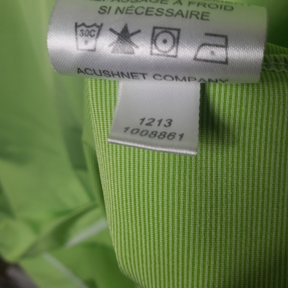 FootJoy Lime Mini Stripe Short Sleeve Performance Golf Polo-Size M - Picture 5 of 8